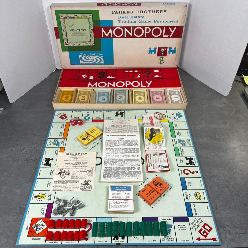 1961 Edition Monopoly Board Game Parker Brothers Real Estate Game MCM Complete! - Picture 2 of 16
